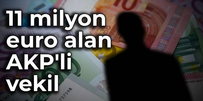 11 milyon euro alan AKP'li vekil