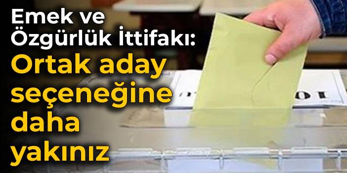 Emek ve Özgürlük İttifakı: Ortak aday seçeneğine daha yakınız