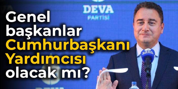 Genel başkanlar Cumhurbaşkanı Yardımcısı olacak mı? Babacan'dan yanıt