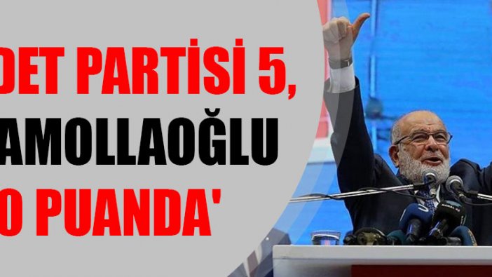 'Saadet Partisi 5, Karamollaoğlu 10 puanda'