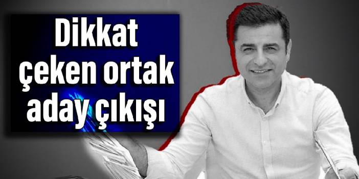 Demirtaş'tan dikkat çeken ortak aday çıkışı