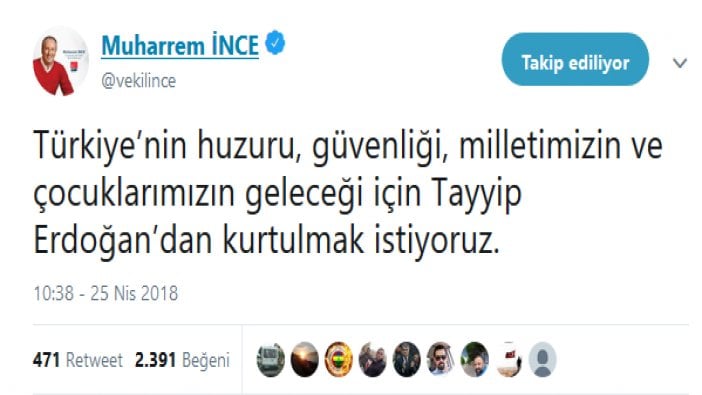 Muharrem İnce'den Abdullah Gül açıklaması