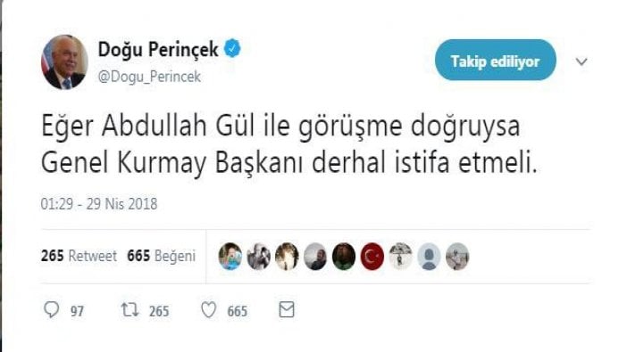 Doğu Perinçek: Genelkurmay Başkanı istifa etmeli