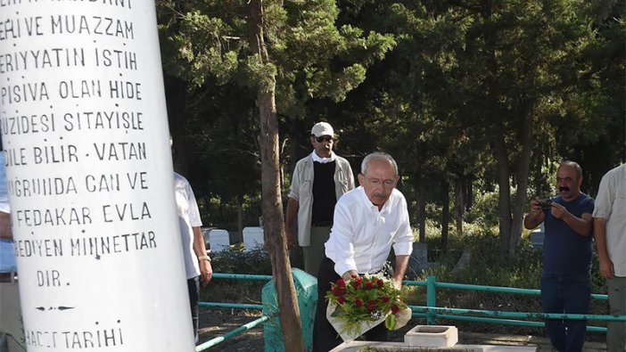 CHP lideri Kılıçdaroğlu, Kuvayı Milliye kahramanı Yahya Kaptan'ın mezarını ziyaret etti