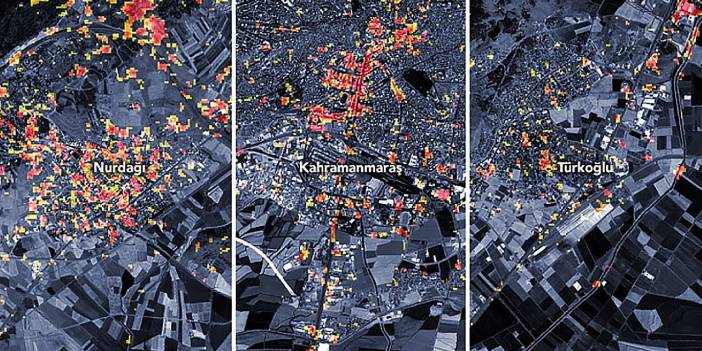 Depremin yarattığı yıkım NASA'nın haritasında
