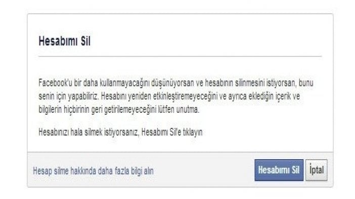 Facebook hesabı nasıl silinir?