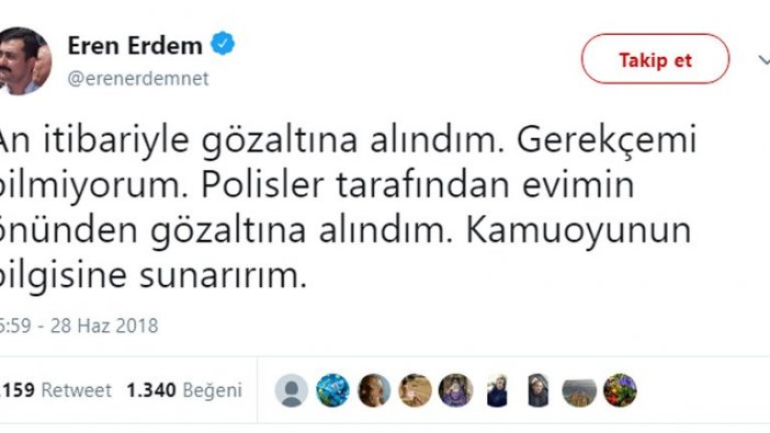 Eren Erdem gözaltına alındı