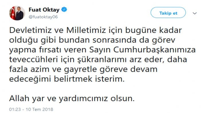 Fuat Oktay’dan ilk açıklama