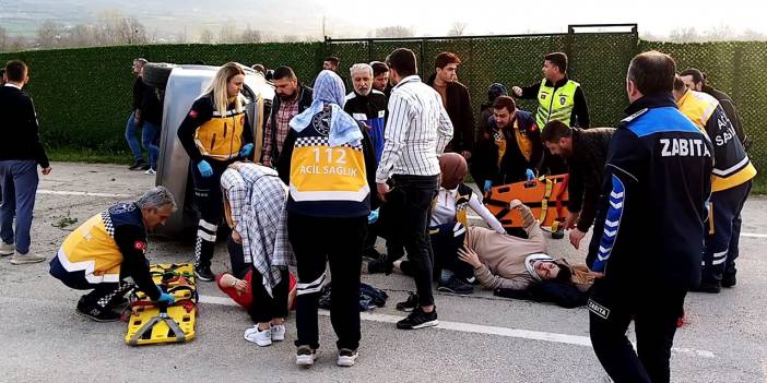 Alkollü sürücünün kullandığı otomobil takla attı: 5 yaralı