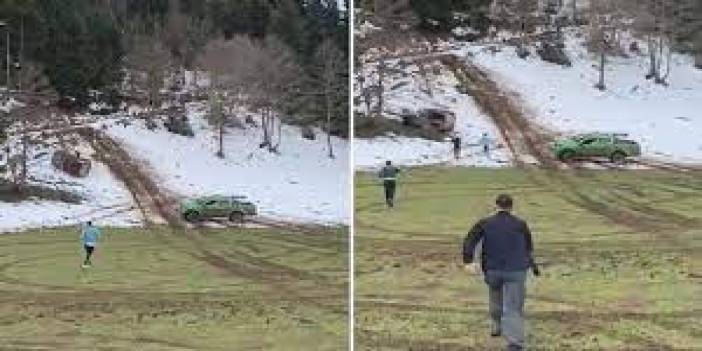 Off-road aracının takla attığı kaza kamerada