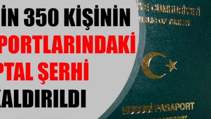 155 bin 350 kişinin pasaportlarındaki iptal şerhi kaldırıldı