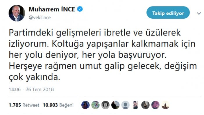 Muharrem İnce’den çok sert açıklama