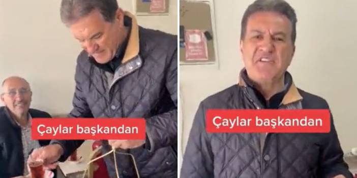 Sarıgül kahvehanede çay dağıttı: Toplarken üst üste koymasında da biliriz evlat