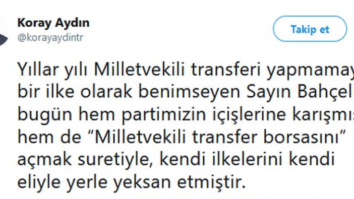 İYİ Parti’den Bahçeli’ye vekil transferi tepkisi: Bu girilen kirli ve pis yolla...