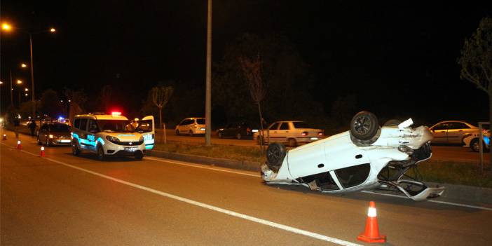 Tokat'ta feci kaza: Otomobil defalarca takla attı