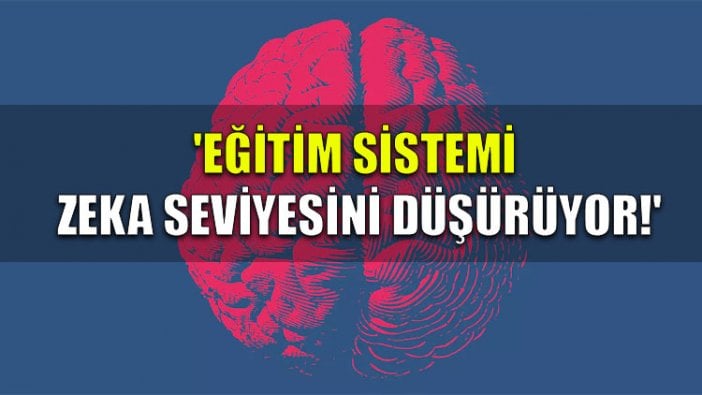 'Eğitim sistemi zeka seviyesini düşürüyor!'