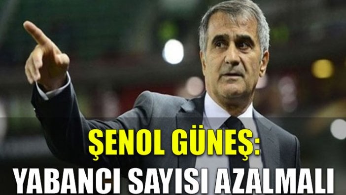 Şenol Güneş: Yabancı sayısı azalmalı