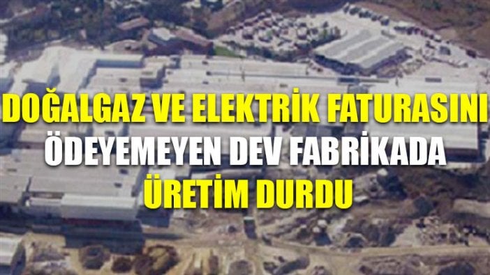 Doğalgaz ve elektrik faturasını ödeyemeyen dev fabrikada üretim durdu