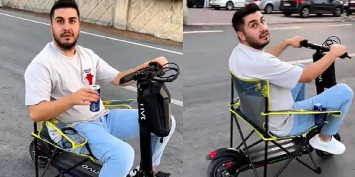 Akaryakıt Zamlarını Böyle Tiye Aldılar: Scootera Katlanır Sandalye...