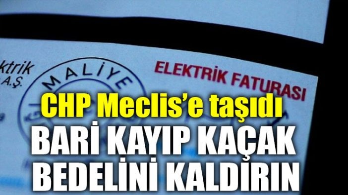 CHP’li Ömer Fethi Gürer: Bari kayıp kaçak bedelini kaldırın