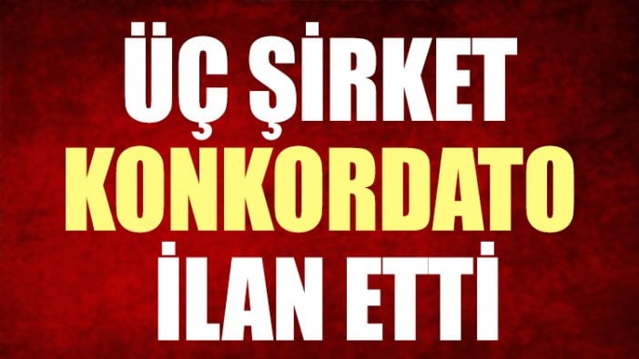 Üç şirket daha konkordato ilan etti