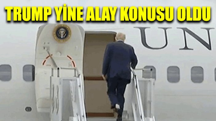 Trump, başkanlık uçağına ayağında tuvalet kağıdıyla bindi