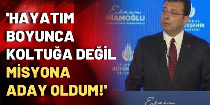 Ekrem İmamoğlu: Kendimi İstanbul'a m&uuml;h&uuml;rledim!