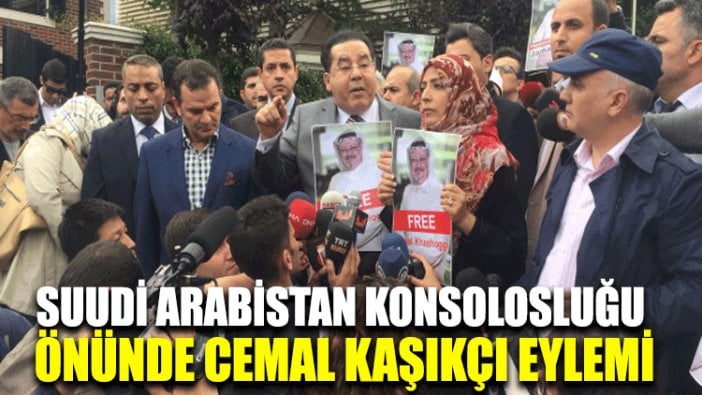 Suudi Arabistan Konsolosluğu önünde Cemal Kaşıkçı eylemi