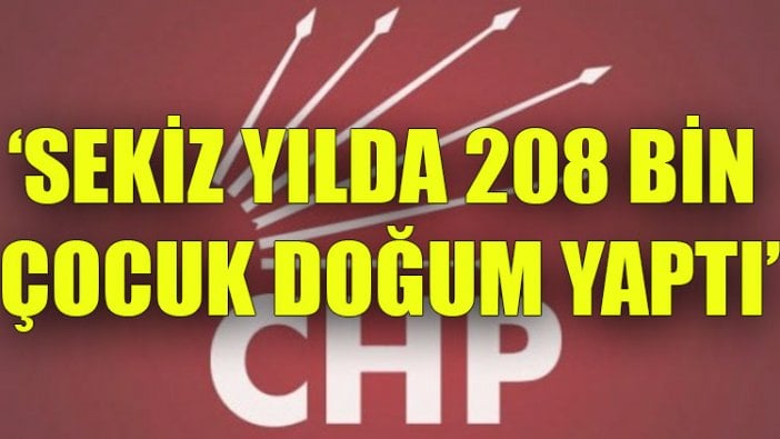 CHP raporu: Sekiz yılda 208 bin çocuk doğum yaptı