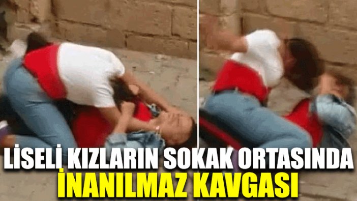 Liseli kızların sokak ortasında inanılmaz kavgası