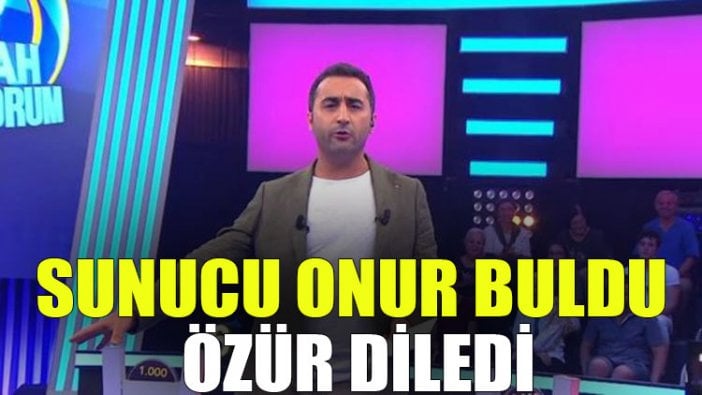 Sunucu Onur Buldu, özür diledi