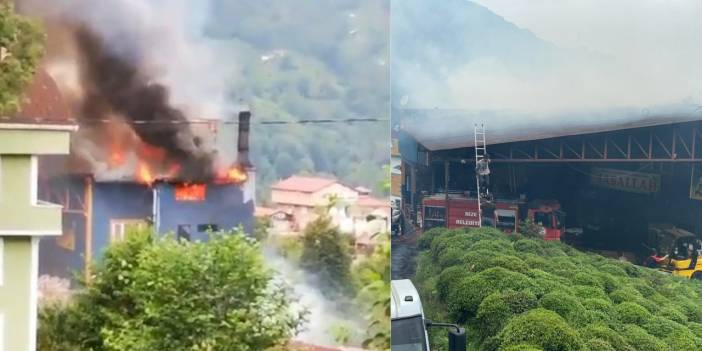 Rize'de Çay Fabrikasında Yangın