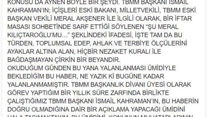 MHP Sakarya Milletvekili Zihni Açba'dan Meral Akşener'e destek