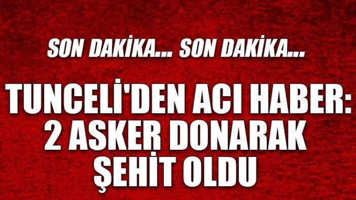 Tunceli'den acı haber: 2 asker donarak şehit oldu