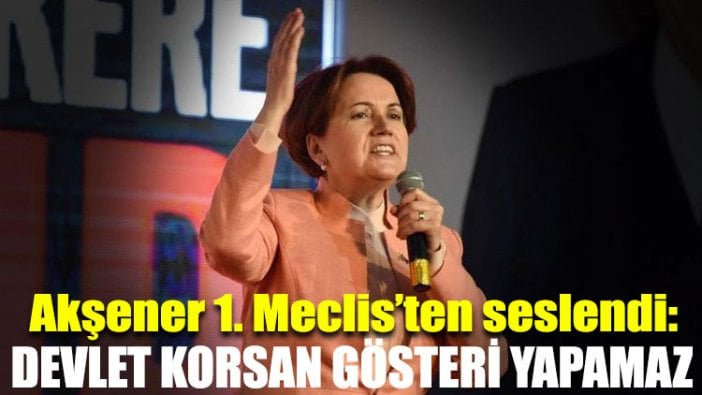 Akşener 1. Meclis’ten seslendi: Devlet korsan gösteri yapamaz