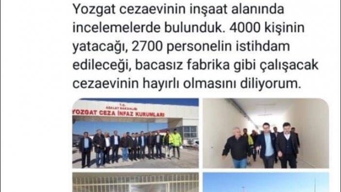 AKP'li vekilden cezaevi övgüsü: Bacasız fabrika gibi çalışacak