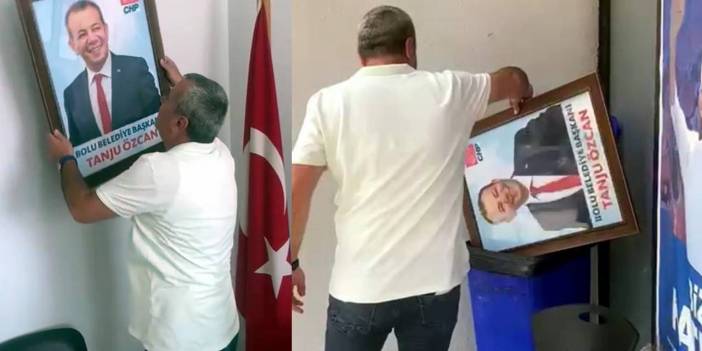 Tanju Özcan’ın Partideki Fotoğrafını Çöpe Attılar