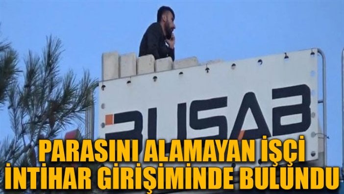 Parasını alamayan işçi vincin üzerine çıkarak intihar girişiminde bulundu