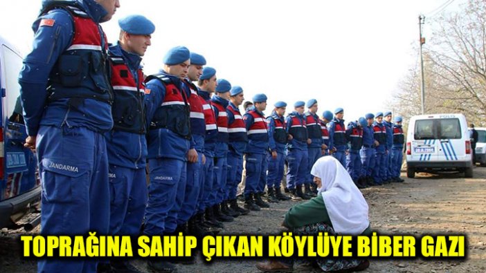 Toprağına sahip çıkan köylüye biber gazı