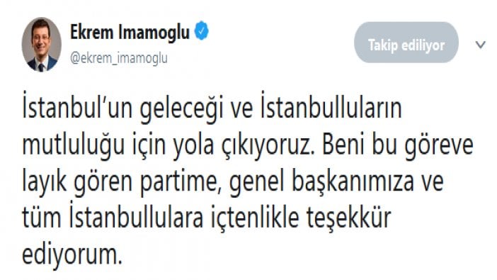 Ekrem İmamoğlu'ndan ilk açıklama