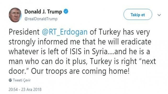 Trump’tan Erdoğan mesajı