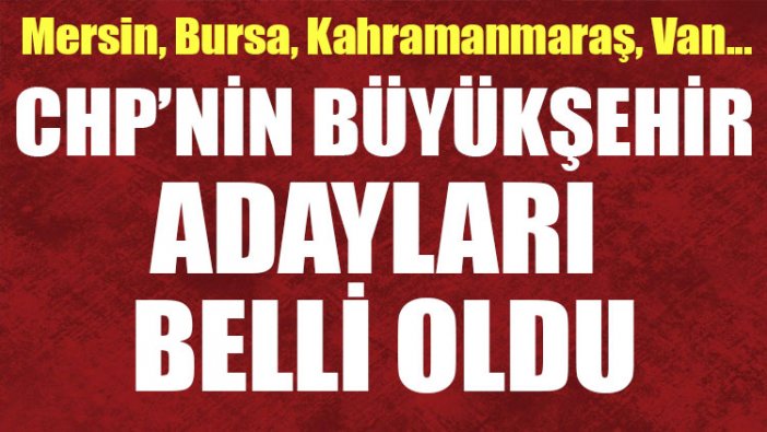 CHP'nin büyükşehir adayları belli oldu!