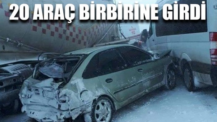 Erzurum’da 20 araç birbirine girdi