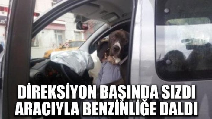 Direksiyon başında sızdı, aracıyla benzinliğe daldı