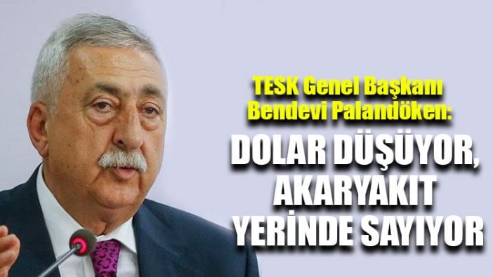 TESK Başkanı Palandöken: Dolar düşüyor, akaryakıt yerinde sayıyor