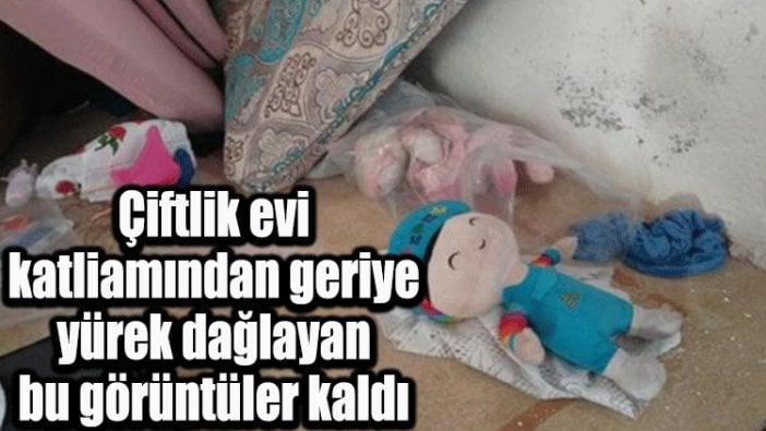 Anne ve çocuklarının öldürüldüğü çiftlik evinde katliamın izleri