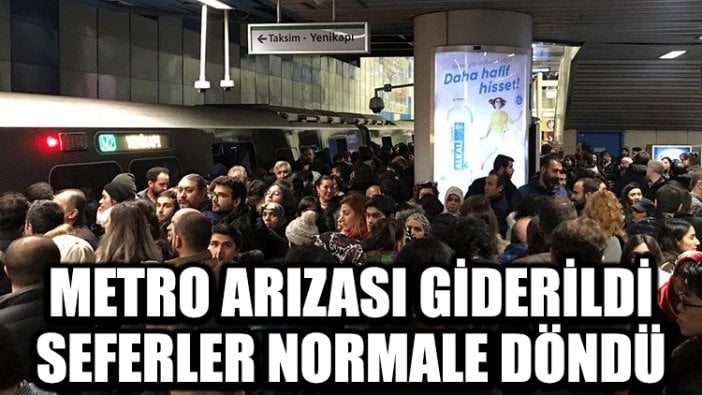 Metro arızası giderildi, seferler normale döndü