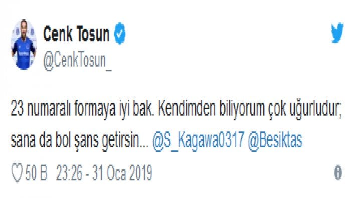 Cenk Tosun'dan sosyal medyayı sallayan mesaj