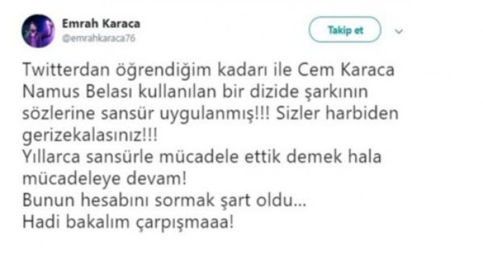 Cem Karaca'nın oğlundan çok sert sansür tepkisi: Sizler harbiden gerizekalısınız