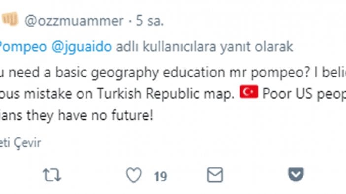 Pompeo'dan bir tweette skandal üstüne skandal! Sadece Türkiye değil...